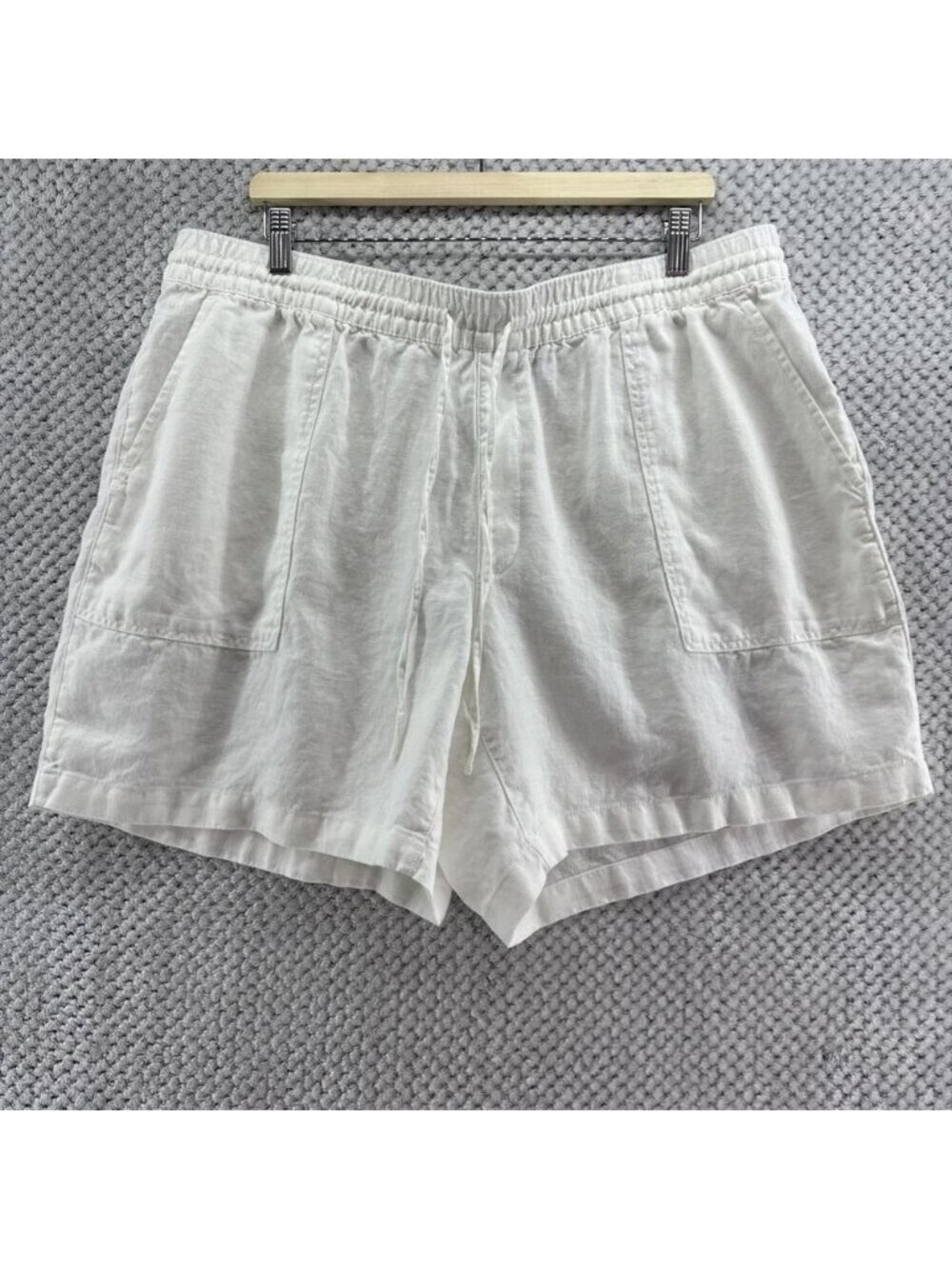 Women  White Pull On Elastic Waist Draw String Pockets